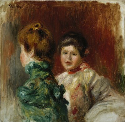Heads of Two Women, c.1895 by Pierre Auguste Renoir