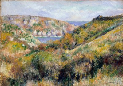 Hills around the Bay of Moulin Huet, Guernsey by Pierre Auguste Renoir