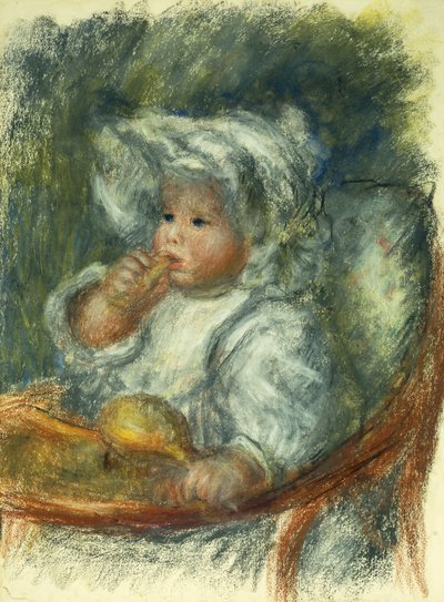 Jean Renoir in a Chair - Child with a Biscuit by Pierre Auguste Renoir