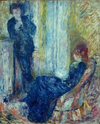 The Conversation. Riviere and Margot. By the Fireplace by Pierre Auguste Renoir
