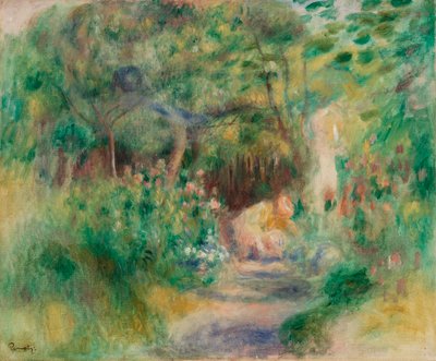 Landscape with Woman Gardening by Pierre Auguste Renoir