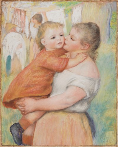 Laundress and Her Child (Aline and Pierre) by Pierre Auguste Renoir