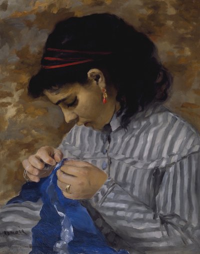 Lise Sewing by Pierre Auguste Renoir