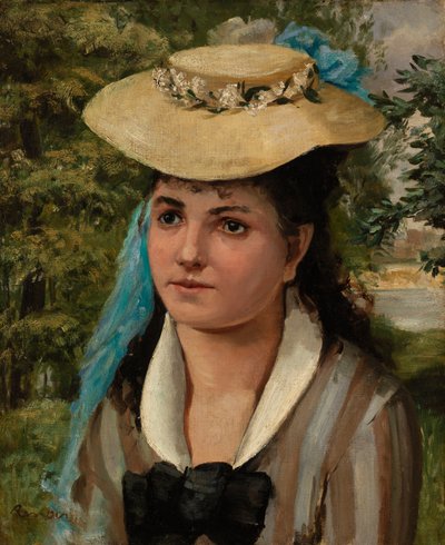 Lise in a Straw Hat by Pierre Auguste Renoir