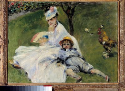 Madame Monet and her son, in the garden at Argenteuil by Pierre Auguste Renoir