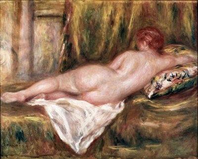Naked layer seen from back or rest after bath by Pierre Auguste Renoir