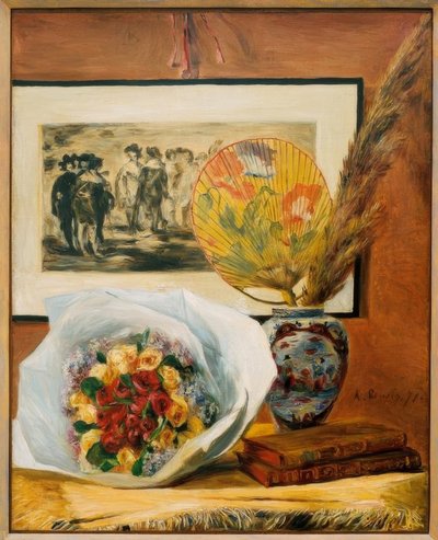 Still Life with Bouquet and Fan by Pierre Auguste Renoir