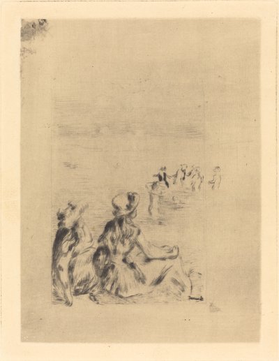 On the Beach - At Berneval by Pierre Auguste Renoir
