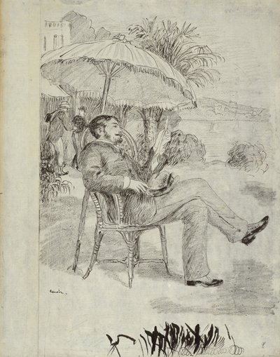 On the Terrace of a Hotel in Bordighera: The Painter Jean Martin Reviews his Bill by Pierre Auguste Renoir