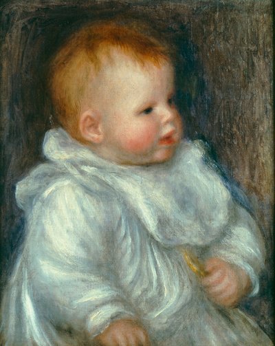 Portrait of Coco Against a Blue Background by Pierre Auguste Renoir