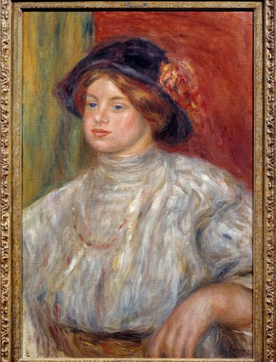 Portrait of Gabrielle with hat by Pierre Auguste Renoir