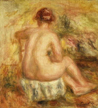 Seated Female Nude, View from behind by Pierre Auguste Renoir