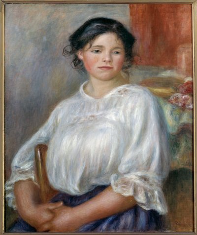 Sitting Young Girl. Around 1909 by Pierre Auguste Renoir