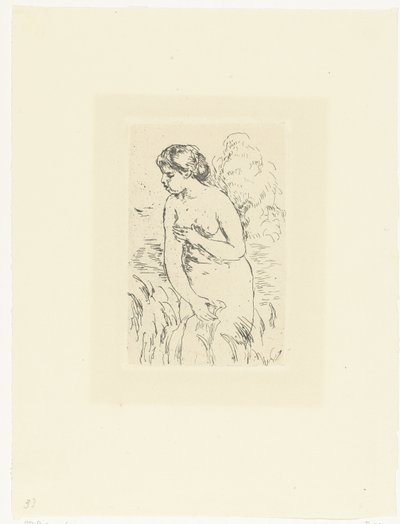 Standing Nude Woman or Bather by Pierre Auguste Renoir