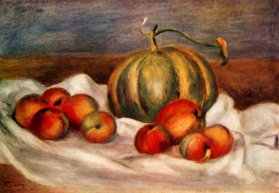 Still Life With Melon And Peaches by Pierre Auguste Renoir