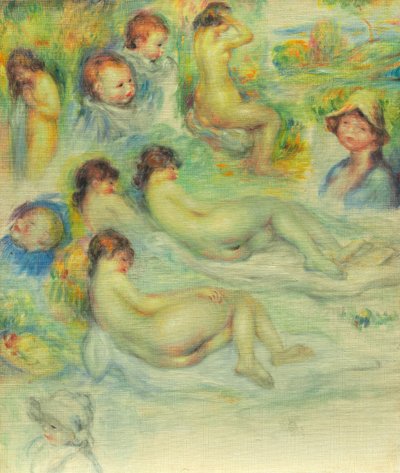 Studies of Pierre Renoir, His Mother, Aline Charigot, Nudes, and Landscape by Pierre Auguste Renoir