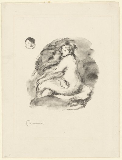 Study of a Seated Nude Woman, variant by Pierre Auguste Renoir