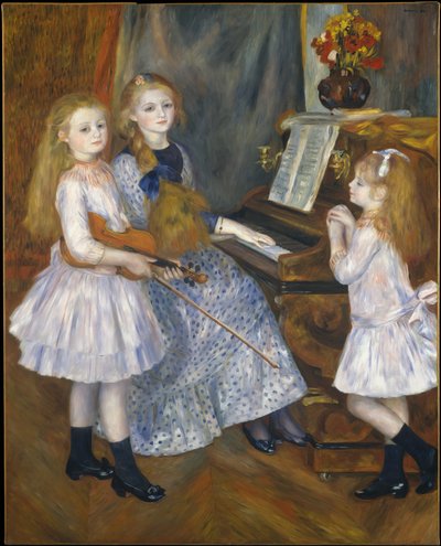 The Daughters of Catulle Mendes at the piano by Pierre Auguste Renoir