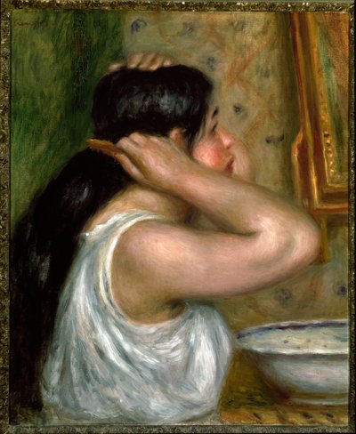 The Toilet: Woman Painting Herself by Pierre Auguste Renoir