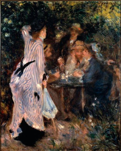 Under the Arbor. Portraits of Claude Monet, Alfred Sisley, and Norbert Goeneutte by Pierre Auguste Renoir
