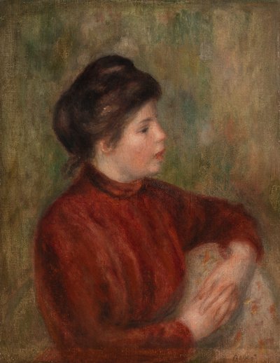 Woman Leaning on a Chair by Pierre Auguste Renoir