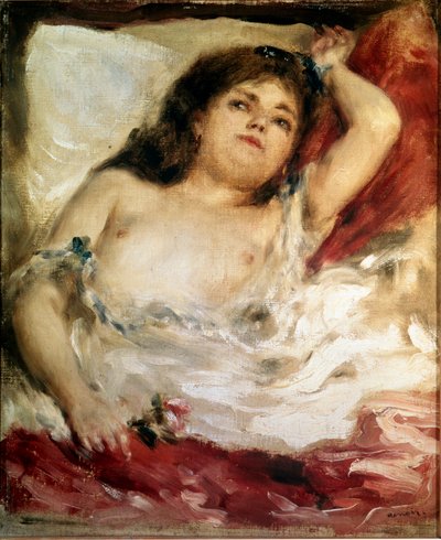 Woman stretches: the rose. Painting by Pierre Auguste Renoir by Pierre Auguste Renoir