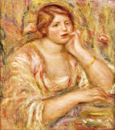 Woman with Hand to her Face by Pierre Auguste Renoir
