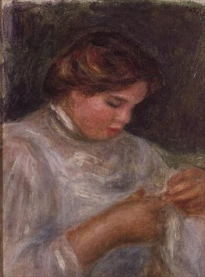 Woman with Scissors by Pierre Auguste Renoir