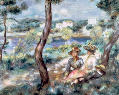 Young Girl and Boy in a Landscape, 1893 by Pierre Auguste Renoir