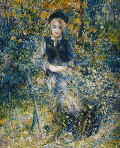 Young Girl on a Bench by Pierre Auguste Renoir