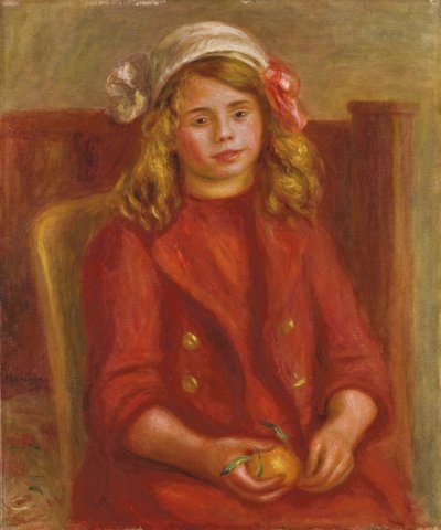 Young Girl with an Orange by Pierre Auguste Renoir