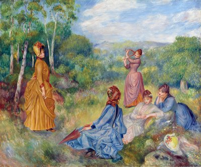 Young Ladies Playing Badminton by Pierre Auguste Renoir
