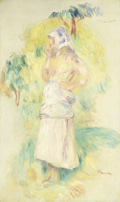 Young Peasant Eating an Apple by Pierre Auguste Renoir