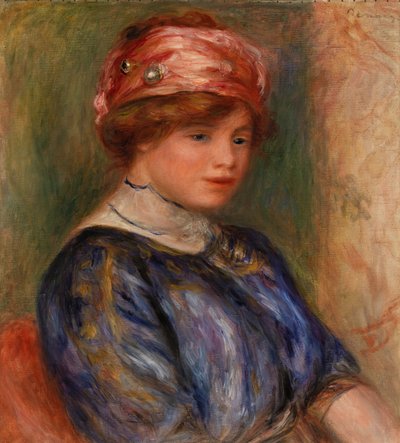 Young Woman in Blue, Bust by Pierre Auguste Renoir