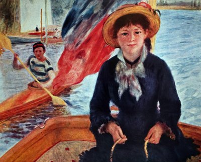 Young Woman in a Boat (Lise Trehot) by Pierre Auguste Renoir