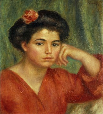 Young Woman with a Rose, 1907 by Pierre Auguste Renoir