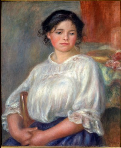 Young Girl Seated by Pierre Auguste Renoir
