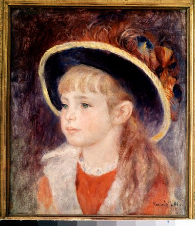 Young Girl with a Blue Hat: Portrait of Jeanne Henriot by Pierre Auguste Renoir