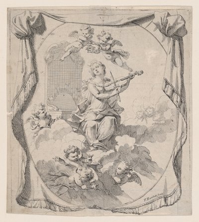 St. Cecilia on Clouds Upheld by Angels by Pierre Berchet