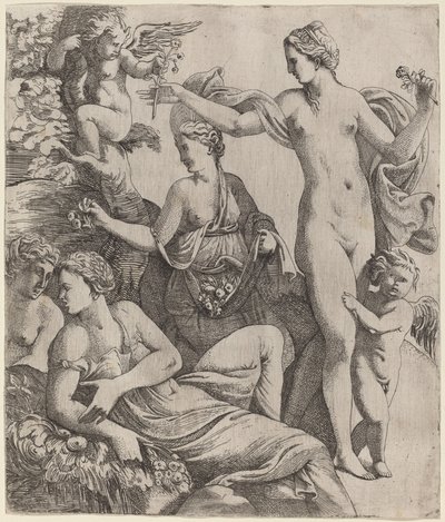 Venus with the Graces and Putti by Pierre Biard the Younger