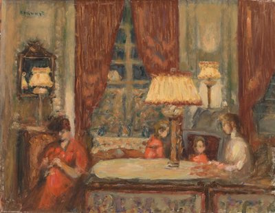 Evening Under the Lamps by Pierre Bonnard
