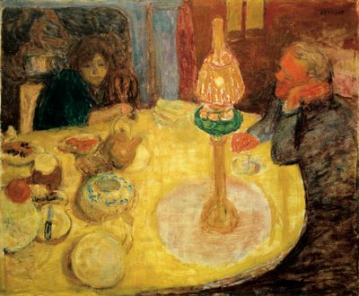 Evening under the lamp by Pierre Bonnard