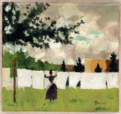 Woman Hanging Laundry, c.1892 by Pierre Bonnard