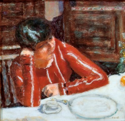 Le corsage rouge - Marthe Bonnard by Pierre Bonnard