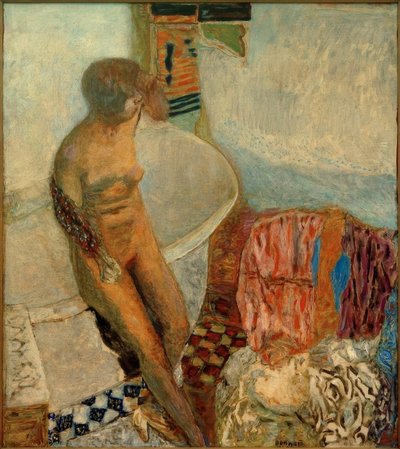 Nude at the Bathtub (After the Bath) by Pierre Bonnard