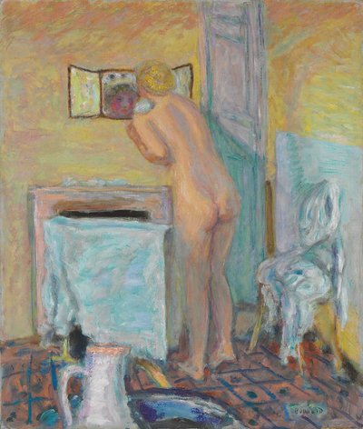 Nude Before the Mirror or Bather by Pierre Bonnard