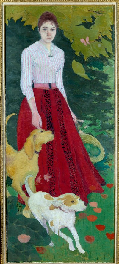 Portrait of Mademoiselle Andree Bonnard with Her Dogs by Pierre Bonnard