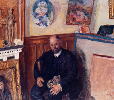 Portrait of Ambroise Vollard with His Cat, c. 1924 by Pierre Bonnard