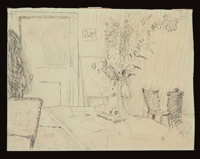 Flower Pot in the Dining Room of Le Cannet by Pierre Bonnard