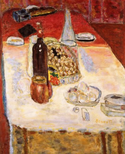 Still Life with Bottle of Red Wine by Pierre Bonnard